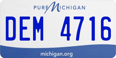 MI license plate DEM4716