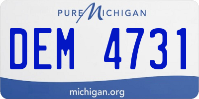 MI license plate DEM4731