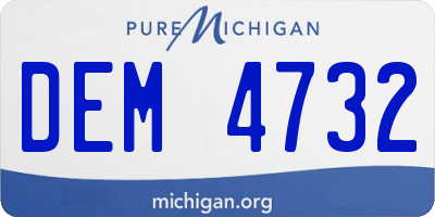 MI license plate DEM4732