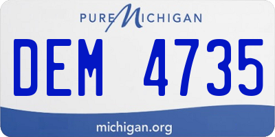 MI license plate DEM4735