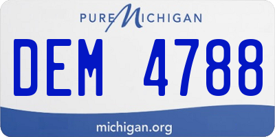 MI license plate DEM4788