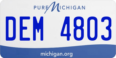 MI license plate DEM4803