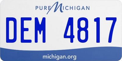 MI license plate DEM4817