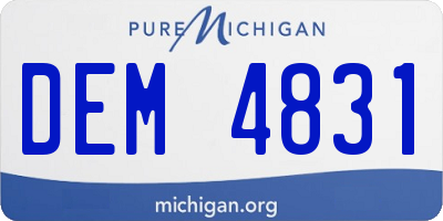 MI license plate DEM4831