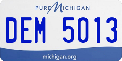 MI license plate DEM5013
