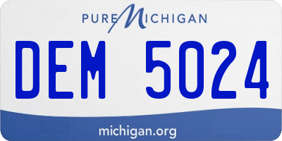 MI license plate DEM5024