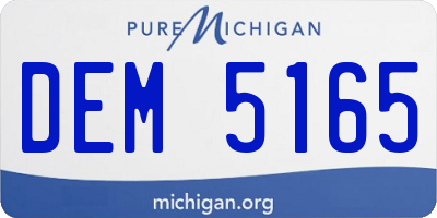 MI license plate DEM5165