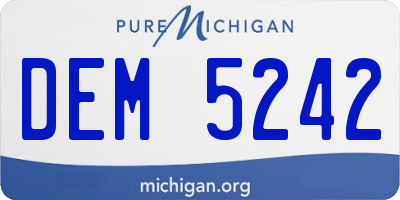 MI license plate DEM5242