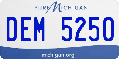 MI license plate DEM5250