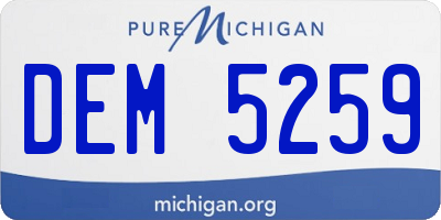 MI license plate DEM5259