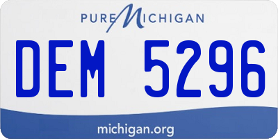 MI license plate DEM5296