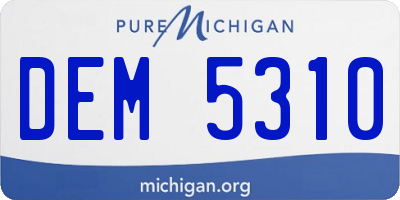 MI license plate DEM5310