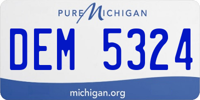 MI license plate DEM5324