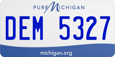 MI license plate DEM5327