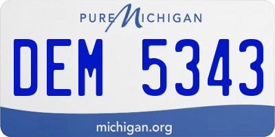 MI license plate DEM5343