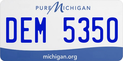 MI license plate DEM5350