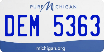 MI license plate DEM5363