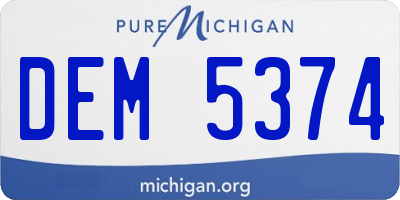 MI license plate DEM5374
