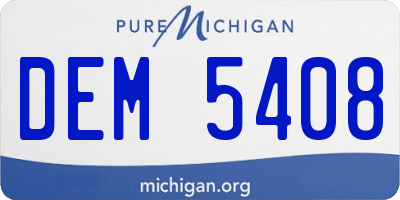 MI license plate DEM5408