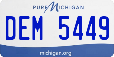 MI license plate DEM5449