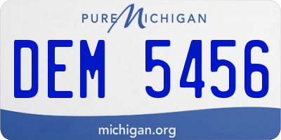 MI license plate DEM5456