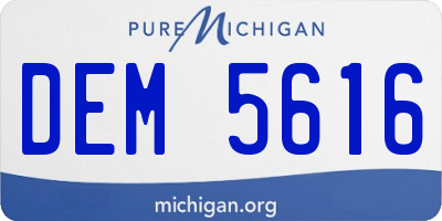 MI license plate DEM5616