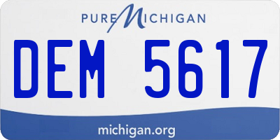 MI license plate DEM5617