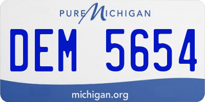 MI license plate DEM5654