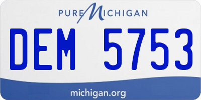 MI license plate DEM5753