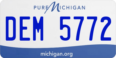 MI license plate DEM5772