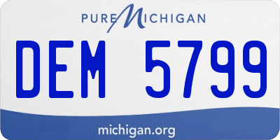 MI license plate DEM5799
