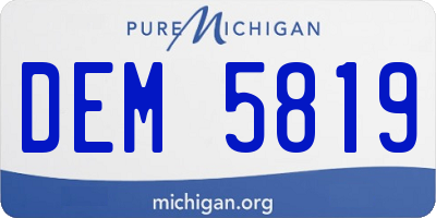 MI license plate DEM5819