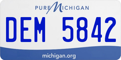 MI license plate DEM5842