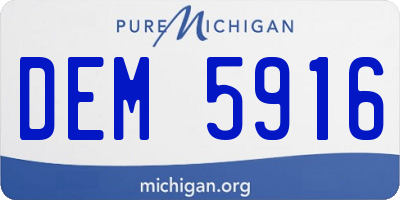 MI license plate DEM5916