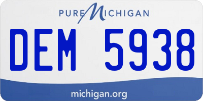 MI license plate DEM5938