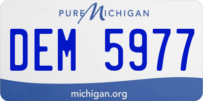 MI license plate DEM5977