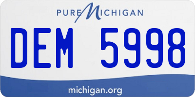 MI license plate DEM5998