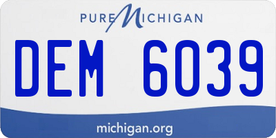 MI license plate DEM6039