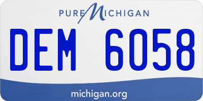 MI license plate DEM6058