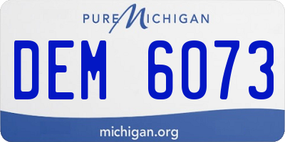 MI license plate DEM6073