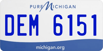 MI license plate DEM6151