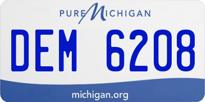MI license plate DEM6208