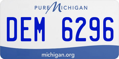 MI license plate DEM6296