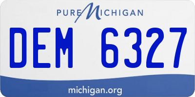 MI license plate DEM6327