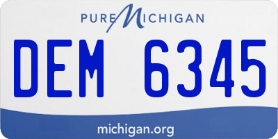 MI license plate DEM6345