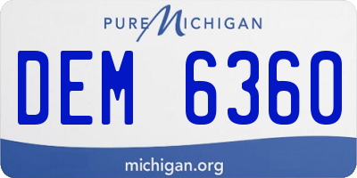 MI license plate DEM6360