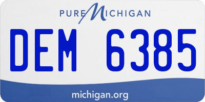 MI license plate DEM6385
