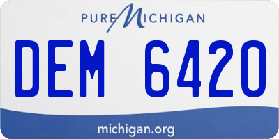 MI license plate DEM6420