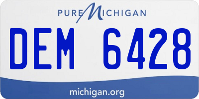 MI license plate DEM6428