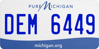 MI license plate DEM6449
